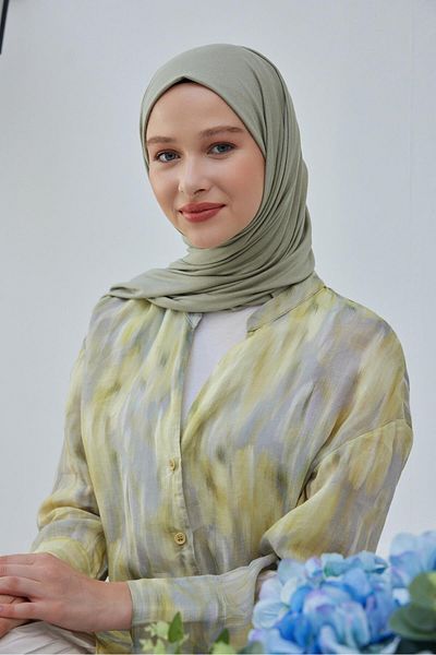 Şalland Green Combed Cotton Shawl