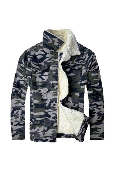 alaska the last frontier R.lion Slim Fit Shearling Jeans Παλτό Premium Denim--σκούρο καμουφλάζ--