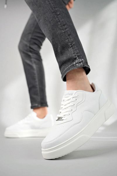 Zerenyus Sz90015 Λευκό Faux Leather Lace-up Sneaker - Αθλητικά παπούτσια για όλες τις εποχές