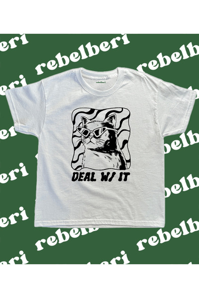rebelberi Baby Tee Deal with It Written Y2K Grunge Fairycore 100% Cotton