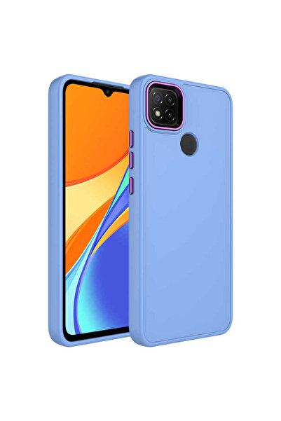 TechTrove Redmi 9C İçin Uyumlu Metal Çerçeve ve Buton Tasarımlı Silikon Kılıf