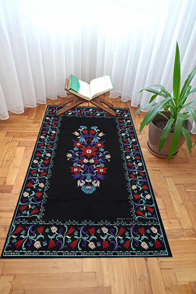 Viyana Home قاعدة سجادة صلاة مطبوعة رقمية غير قابلة للانزلاق وقابلة للغسل
