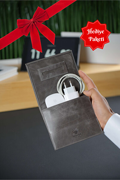 WATCHOFROYAL Deri Tütün Kesesi Crazy Gri