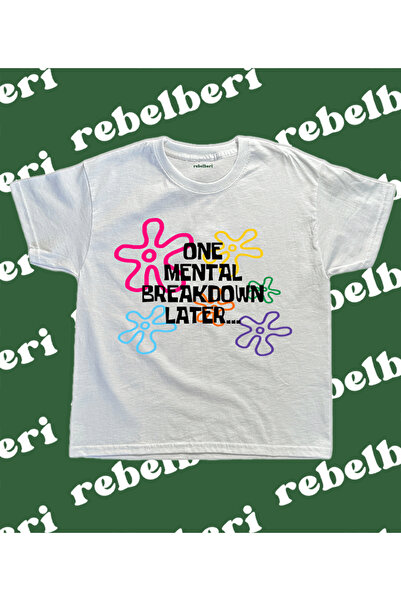 rebelberi Baby Tee One Mental Breakdown Γραμμένο Y2K Grunge Fairycore 100% βα...