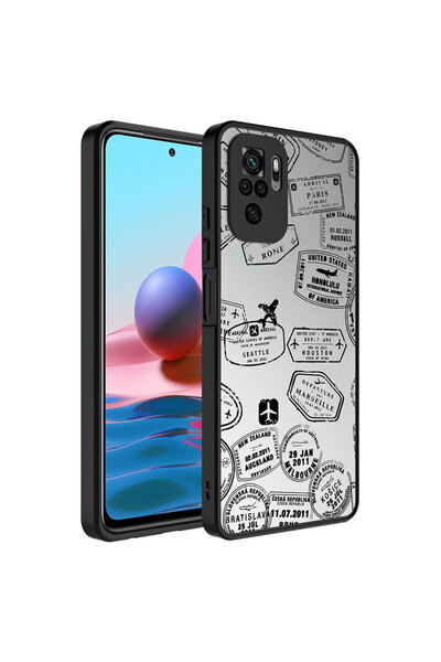 Ummeslem غطاء مرآة متوافق مع هاتف Xiaomi Redmi Note 10، غطاء لامع مع حماية لل...