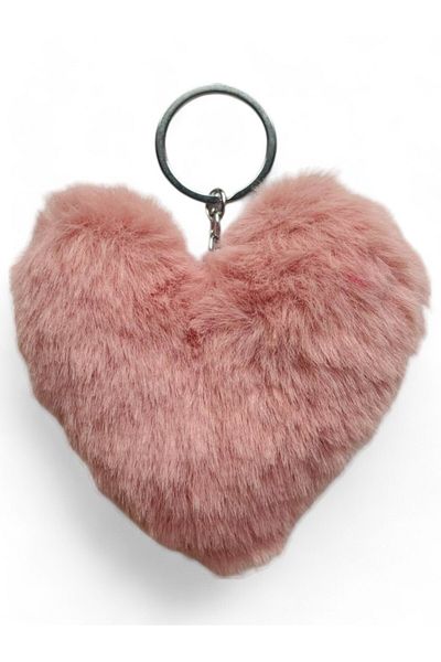 GALATA GIFT Plush Heart Keychain, Furry, Fluffy, Soft, Lover Gift Keychain, Bag Ornament Accessory