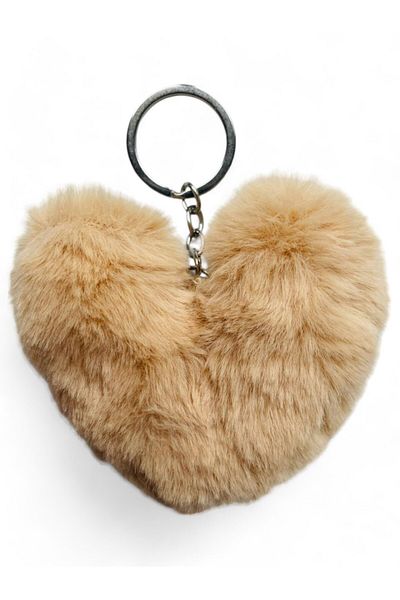 GALATA GIFT Plush Heart Keychain, Furry, Fluffy, Soft, Lover Gift Keychain, Bag Ornament Accessory