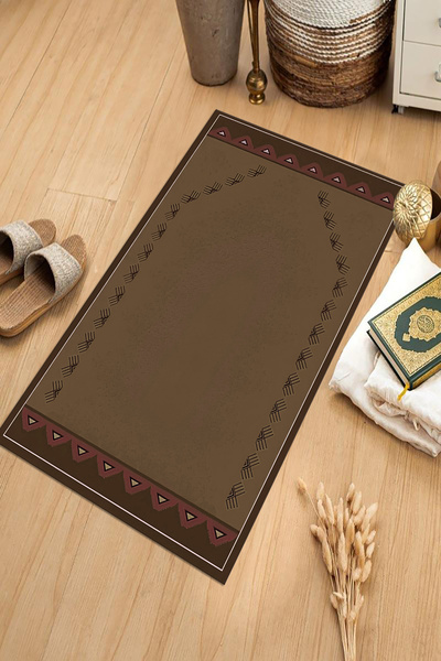 Viyana Home قاعدة سجادة صلاة مطبوعة رقمية غير قابلة للانزلاق وقابلة للغسل