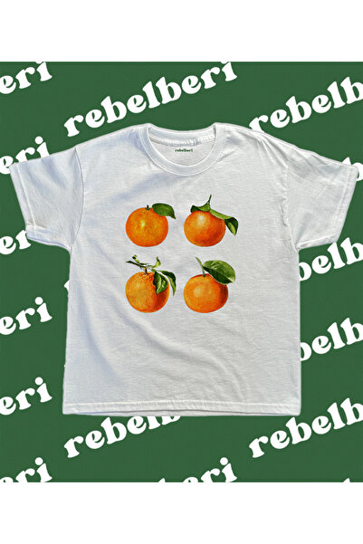 rebelberi Baby Tee 4 Portocaliu Y2K Grunge Fairycore 100% bumbac