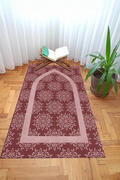 Viyana Home Digital Printed Non-Slip Base Washable Dowry Gift Prayer Mat Prayer Rug