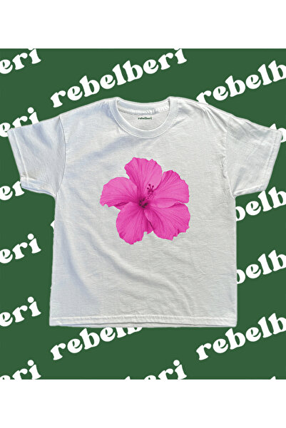 rebelberi Tricou pentru bebeluși Hibiscus Pattern Y2K Grunge Fairycore 100% b...
