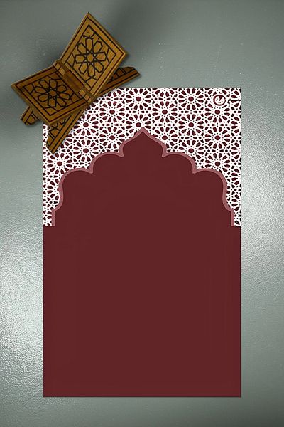 Viyana Home Digital Printed Non-Slip Base Washable Dowry Gift Prayer Mat Prayer Rug, Seccade-122-Red,