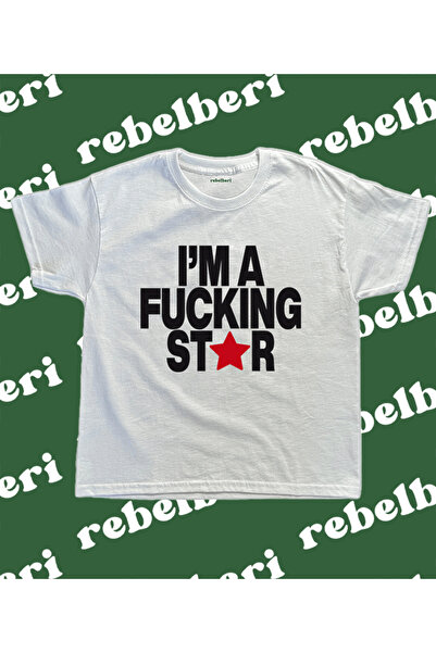 rebelberi Y2K Grunge Fairycore Baby Tee με γραμμένο 'I'm A Fucking Star', 100...