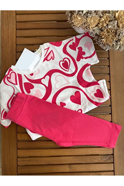 Baby Set cu tricou din bumbac imprimat cu inimă Babyaden, cu colanți până la ...