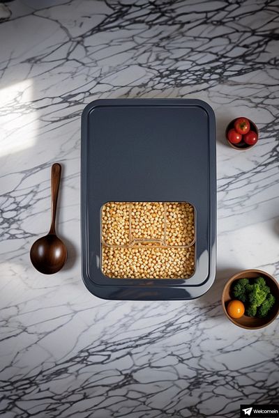 welcomein Mega Size 5 Liter Food Storage Container Set with Sliding Sliding Lid Multi-Purpose Refrigerator Organizer