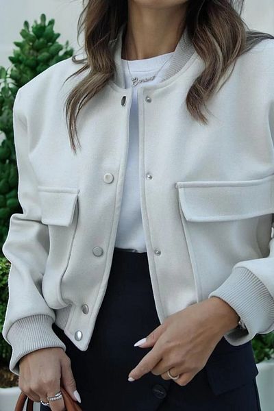 Flow Mi̇sseale Stone Wide Pocket Bomber Jacket