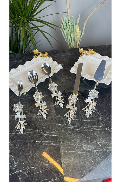 MAY HOME Silver Bron Service Set 5 Pieces