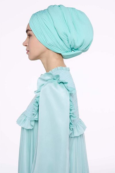 miha Hicran Önal Turquoise Cross Tie Bonnet