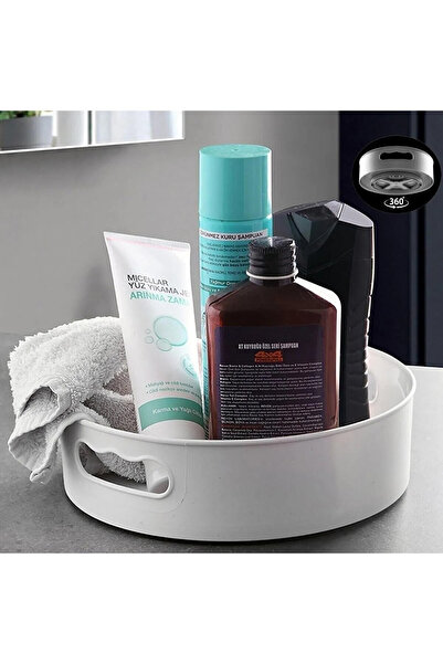 Mutfak Köşesi 360 Derece Dönen Banyo Ve Buzdolabı Düzenleyici Tepsi Çok Amaçl...
