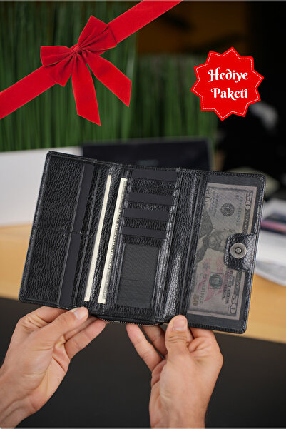 WATCHOFROYAL Fıne Siyah Hakiki Deri Telefon Cüzdanı