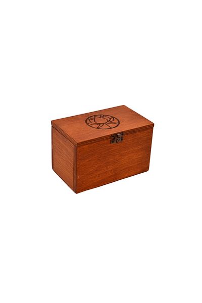 t tun's woods Mini Wooden Box Lotus Carved Tarot Box 18cm X 11cm Width, 10cm Height