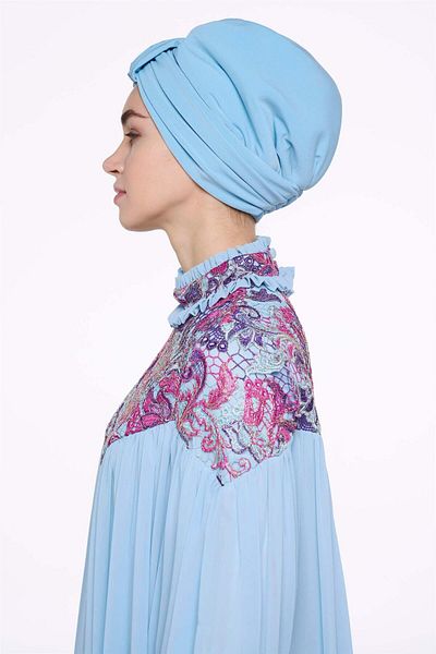 miha Hicran Önal Blue Short Panty Design Bonnet
