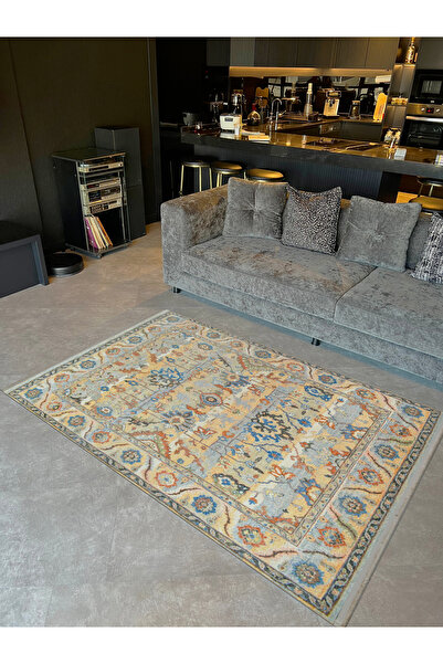 Rugs Modern Halı Barcelona Koleksiyonu Bej Ton Etnik Çiçek Motifleri ve Gelen...
