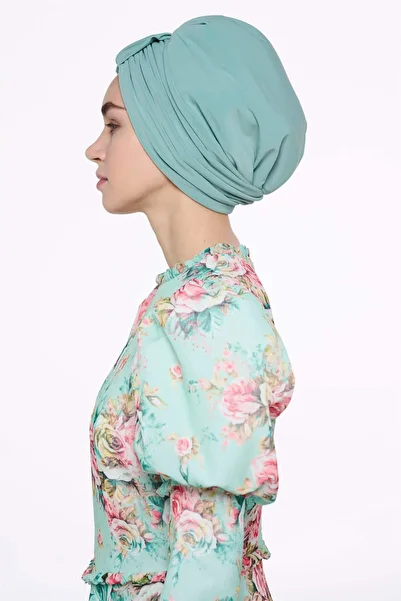 miha Hicran Önal Mint Colored Short Panty Designed Bonnet