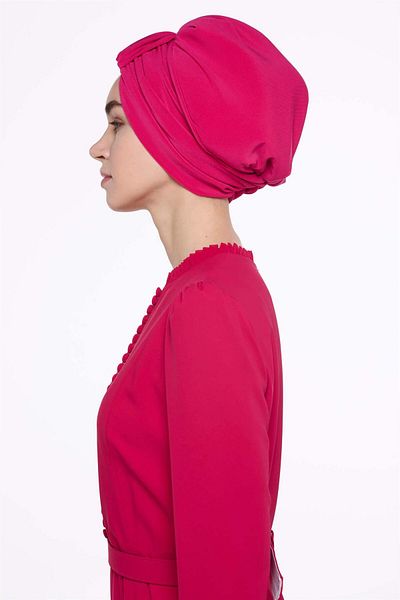 miha Hicran Önal Fuchsia Short Handle Design Bonnet