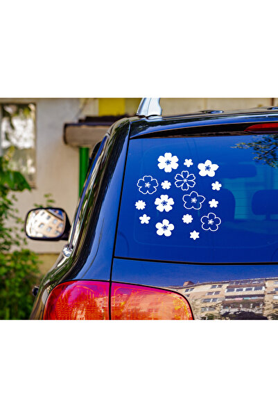 SUNA Çiçekler Sticker-Etiket-Araba-Otomobil-Motosiklet-Araç-Cam