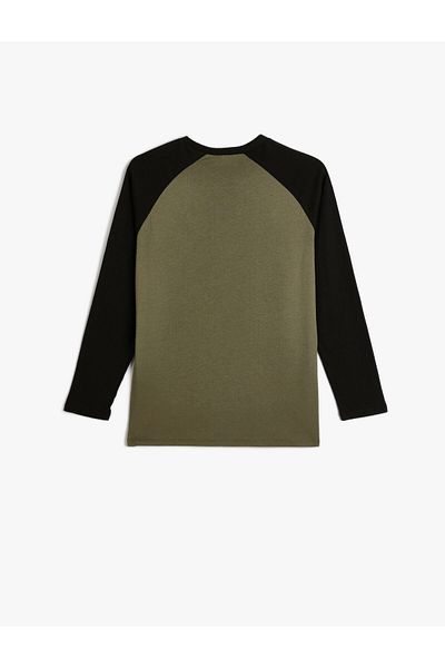 Koton T-Shirt Long Sleeve Crew Neck Dinosaur Printed Cotton