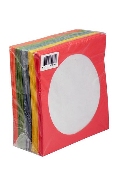 ELBA Colored Envelope Cd DVD 80g - Pack of 100 with Window (Red, Yellow, Green, Blue, Orange)