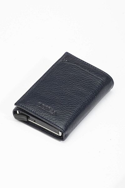 Deriza Πορτοφόλι μηχανισμού από γνήσιο δέρμα Navy Blue