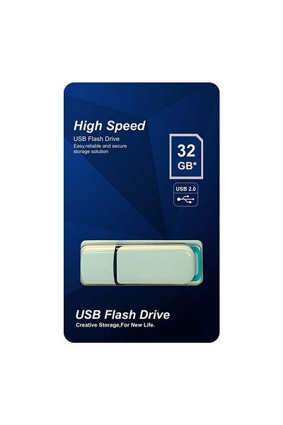 OEM Elba 32Gb Plastic White-Blue 2.0 USB Flash Memory