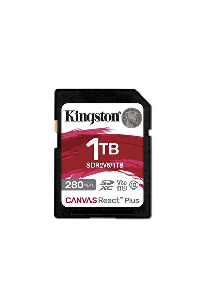Kingston Sdr2v6-1tb Canvas React Plus Sdxc Uhs-ıı 280r-150w U3 V60 For Full H...