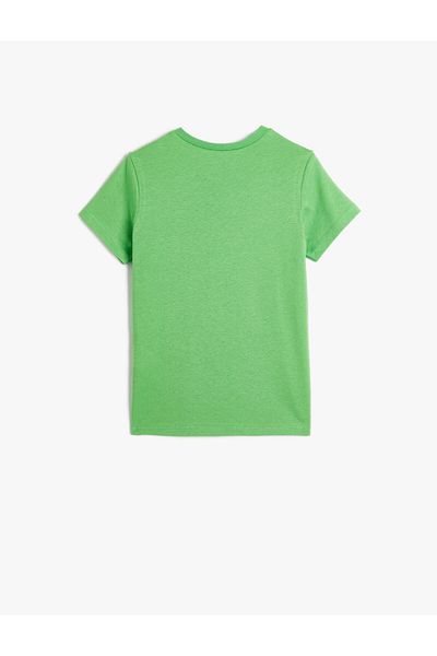 Koton Tricou mânecă scurtă Decolteu Crew Slogan Imprimat Bumbac