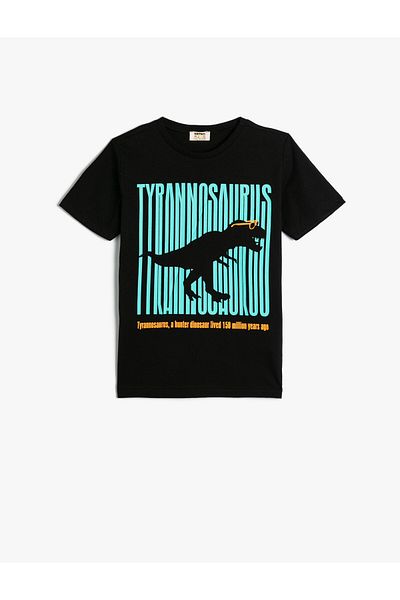 Koton Dinosaur T-Shirt Short Sleeve Crew Neck Cotton