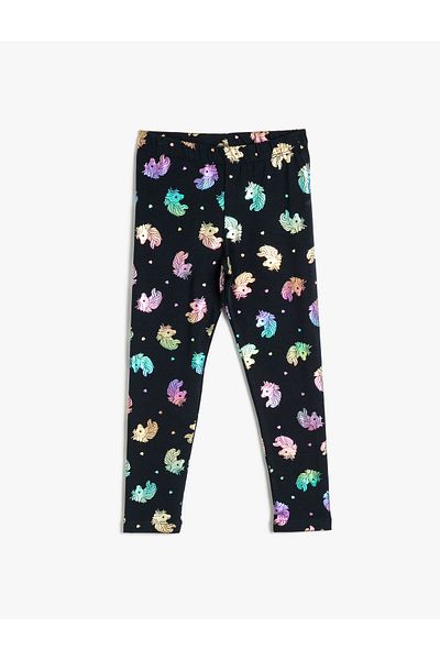 Koton Unicorn nyomott pamut leggings - elasztikus derék