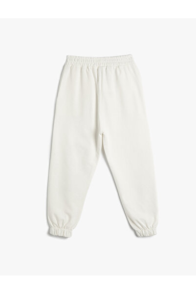 Koton Jogger-Jogginghose, japanische bedruckte Tasche, elastische Taille, Baumwolle, Raster