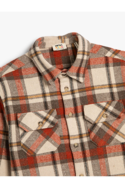 Koton Πουκάμισο ξυλοκόπος με μακρυμάνικο κουμπιά και λεπτομέρεια τσέπης