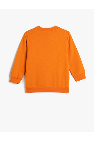Koton Sweatshirt Long Sleeve Crew Neck Slogan Printed Raised