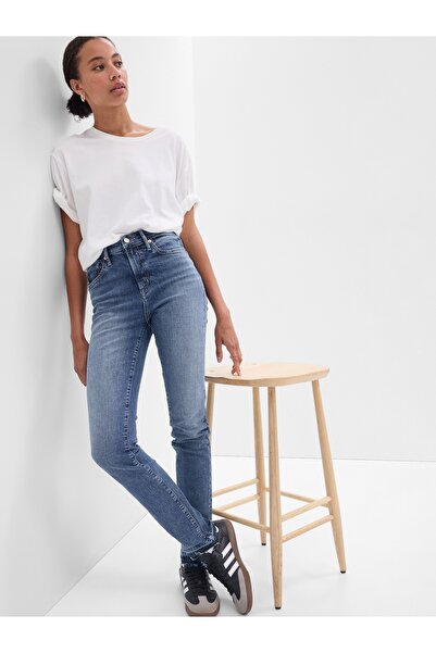GAP Kadın Mavi High Rise Vintage Slim Washwell™Jean Pantolon