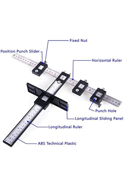 BGA Carpenter Jig Guide Ruler Hole Punch Stencil Cabinet Doors Drawer Hole Punch Stencil Ruler