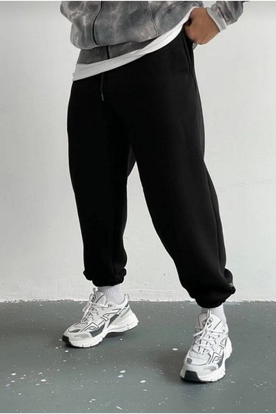 SURMARİ Ανδρικό μαύρο παντελόνι Jogger Slim Fit