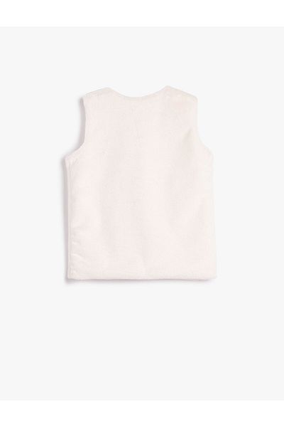 Koton Round Neck Plush Vest - Sleeveless