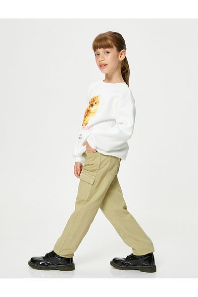 Koton Cargohose aus Baumwolle mit Taschendetail und verstellbarem elastischem Bund