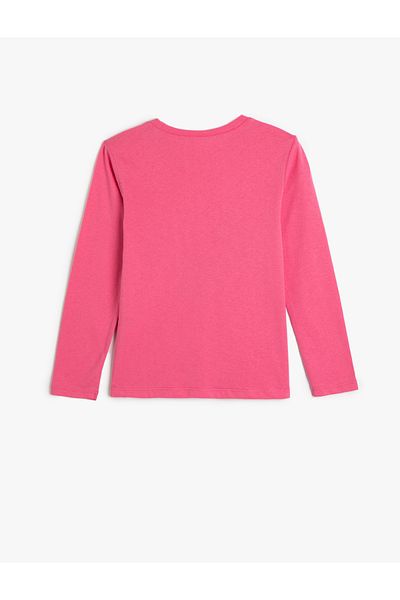 Koton T-Shirt Long Sleeve Crew Neck College Printed Cotton