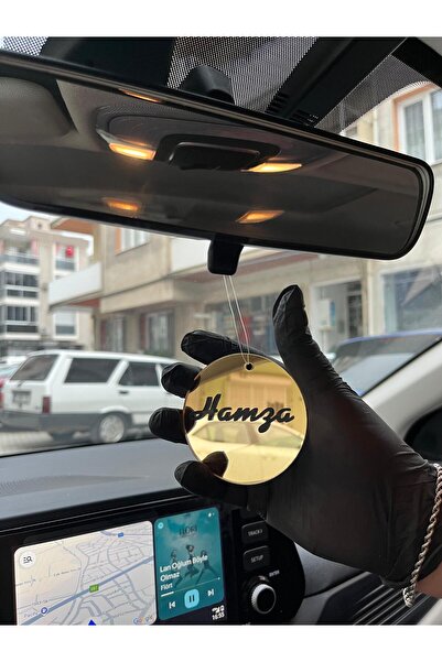 3M Kişiye Özel İsim Dikiz Ayna Süsü / Pleksi Araba Süsü / Gold 3 mm Pleksi