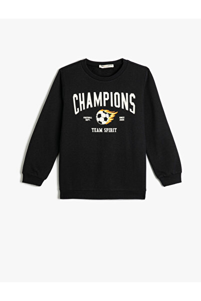Koton Hanorac cu mânecă lungă cu imprimeu fotbal - Crew Neck Raised