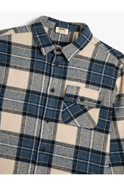 Koton Cămașă lumberjack cu mânecă lungă buzunar cu nasturi detaliată